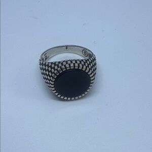 Men's Black and Silver Ring size 12